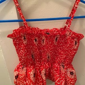 Red tank crop top